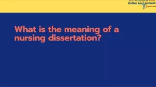 How to write a nursing dissertation?