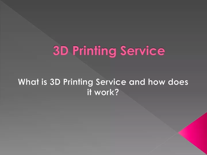 3d printing service