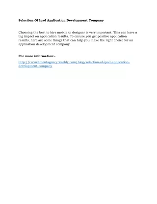 selection of ipad application development company