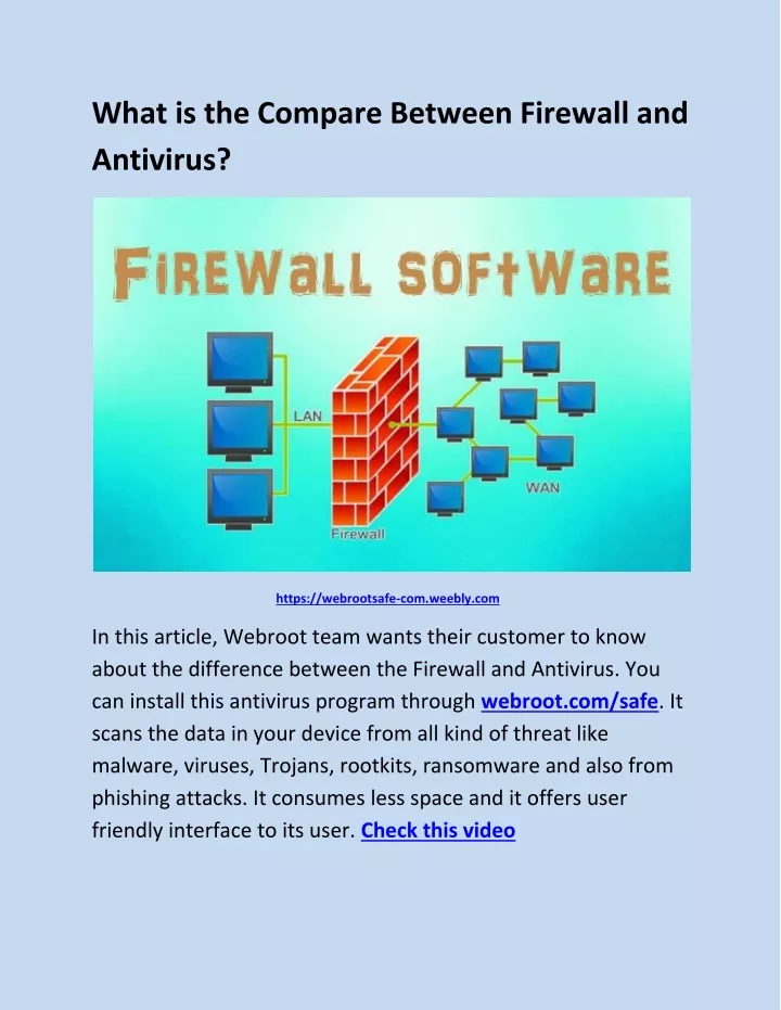 what is the compare between firewall and antivirus