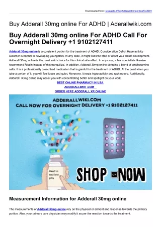 Buy Adderall 30mg online For ADHD | Aderallwiki.com