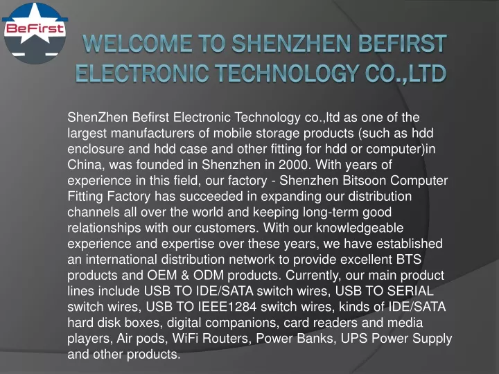 welcome to shenzhen befirst electronic technology co ltd