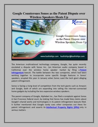 google countersues sonos as the patent dispute