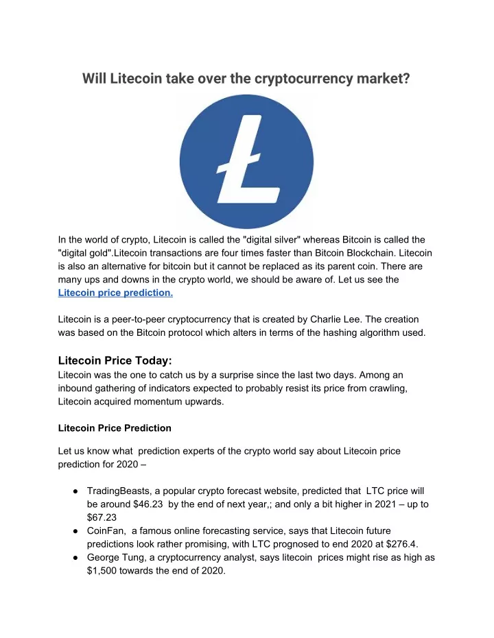 will litecoin take over the cryptocurrency market