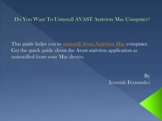 do you want to uninstall avast antivirus mac computer