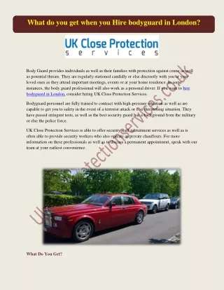 Hire Private Security in London for utmost security