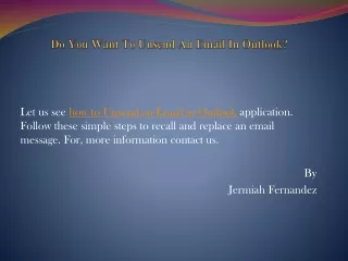do you want to unsend an email in outlook