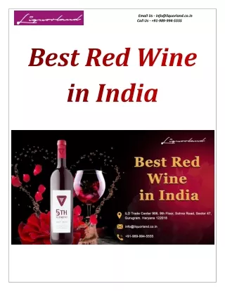 Best Red Wine in India
