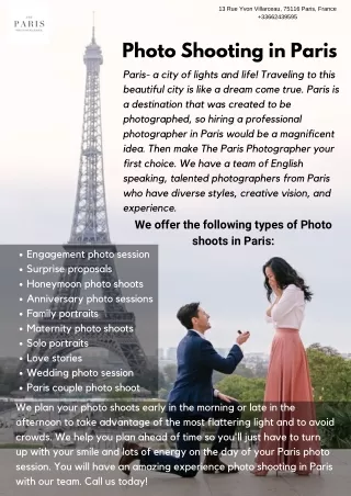 Photo Shooting in Paris