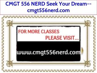 CMGT 556 NERD Seek Your Dream--cmgt556nerd.com