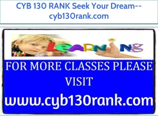 CYB 130 RANK Seek Your Dream--cyb130rank.com