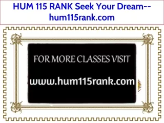 hum 115 rank seek your dream hum115rank com