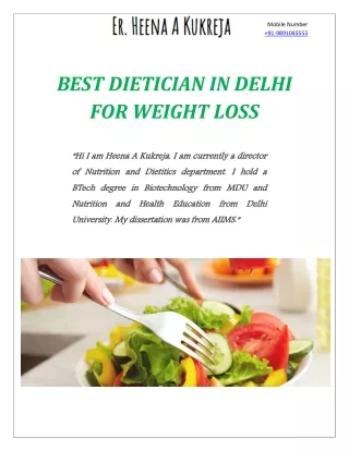 Best Dietician in Delhi for Weight Loss