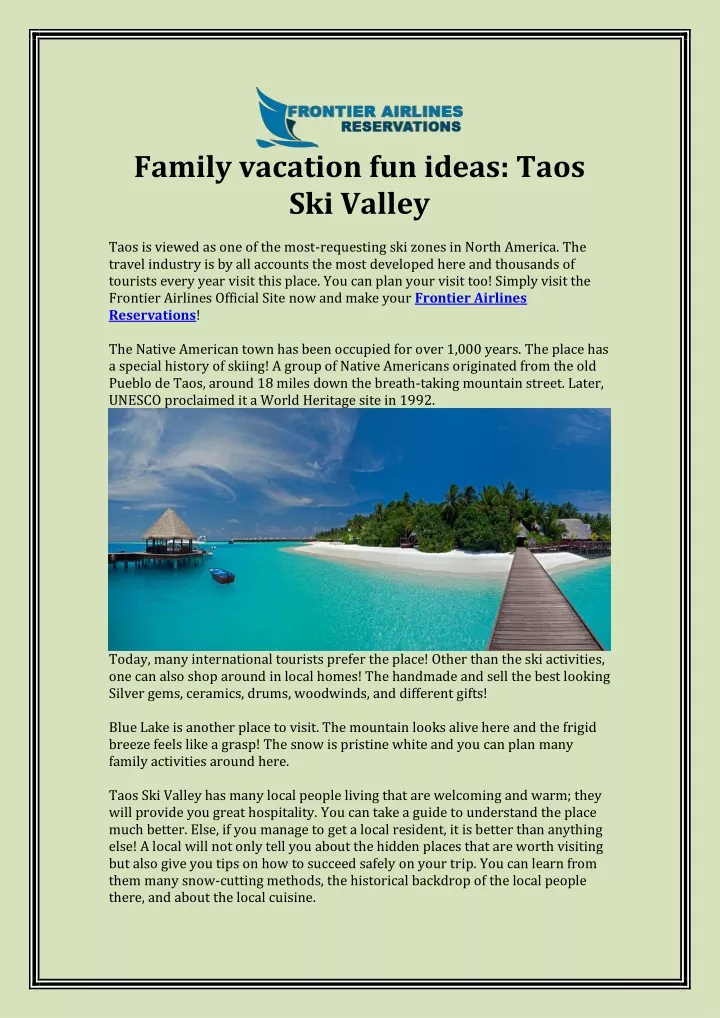 family vacation fun ideas taos ski valley