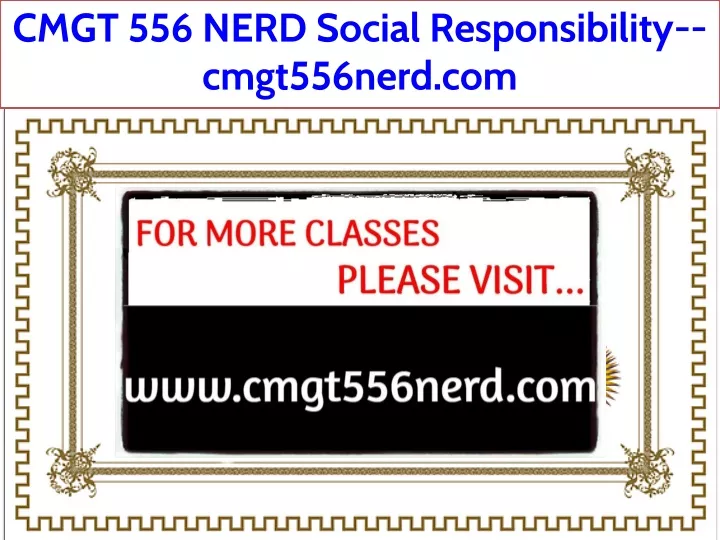cmgt 556 nerd social responsibility cmgt556nerd