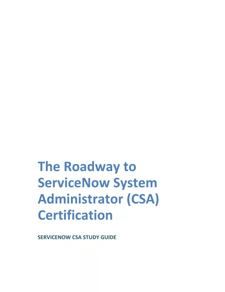 the roadway to servicenow system administrator