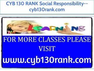 CYB 130 RANK Social Responsibility--cyb130rank.com