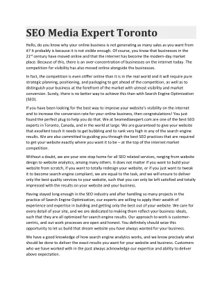 seo media expert toronto