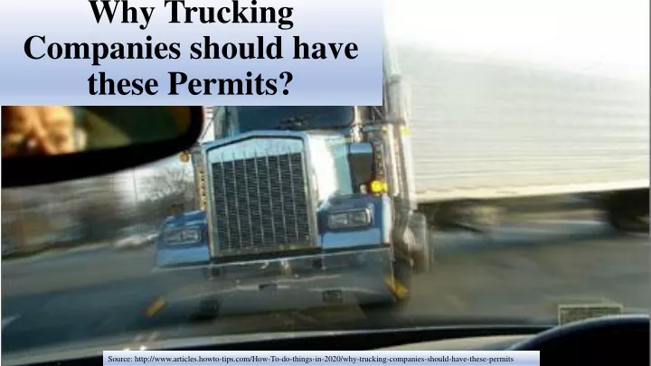 why trucking companies should have these permits