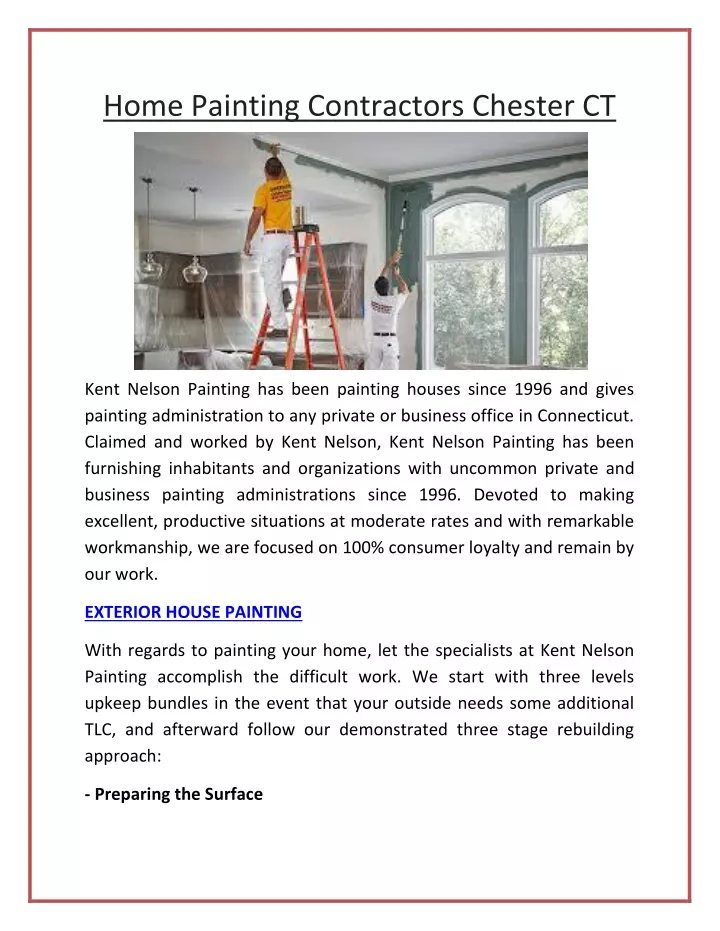 home painting contractors chester ct