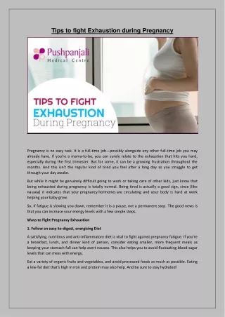 Tips to fight Exhaustion during Pregnancy