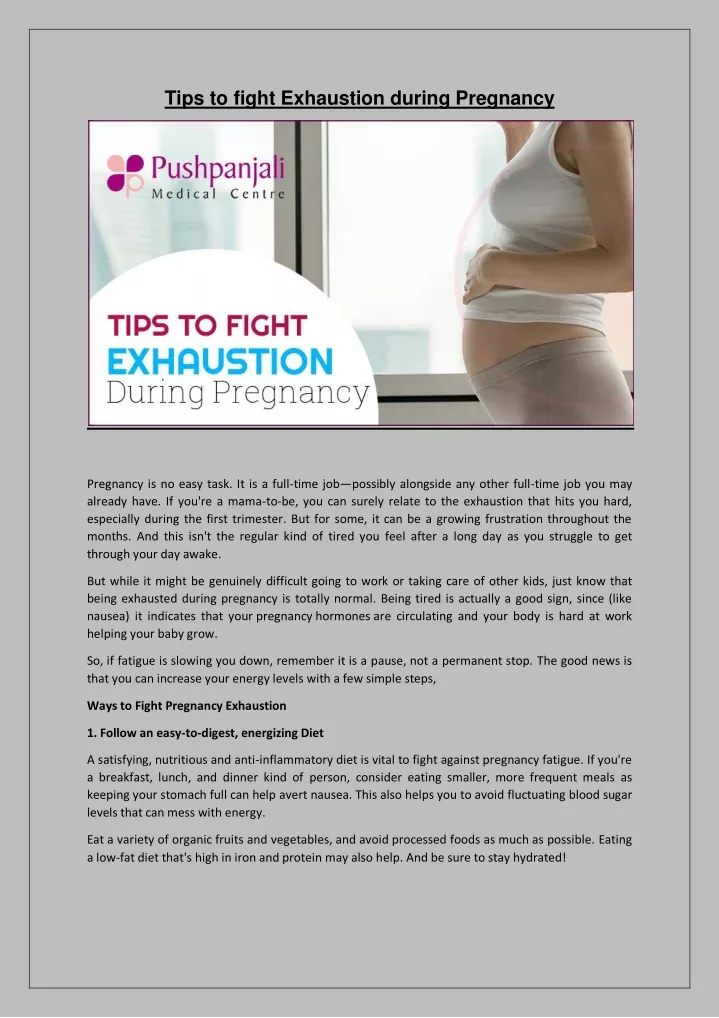 tips to fight exhaustion during pregnancy