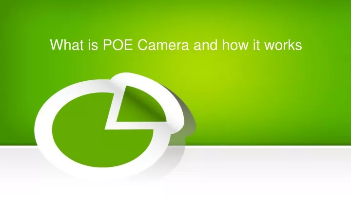 what is poe camera and how it works