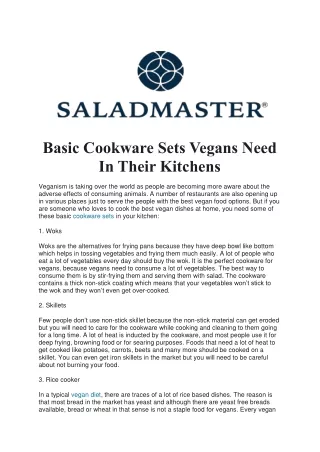 basic cookware sets vegans need in their kitchens