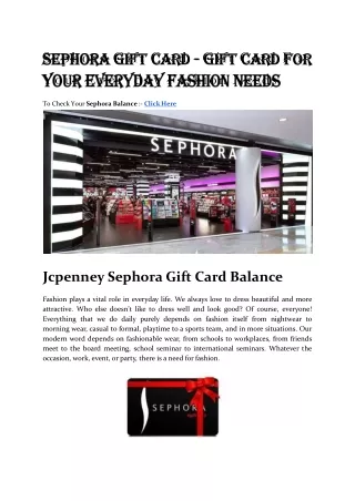 Sephora Gift Card Balance Check