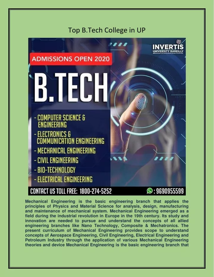 top b tech college in up