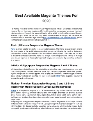 best available magento themes for 2020