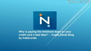 why is paying the minimum dues on your credit