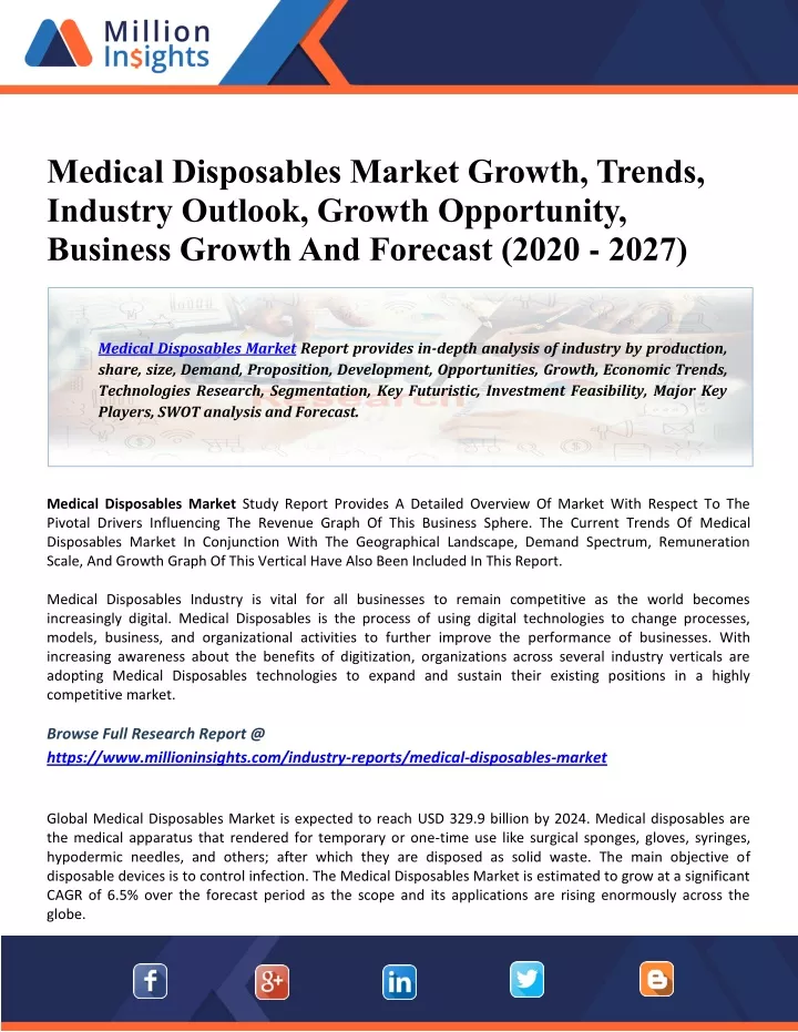 medical disposables market growth trends industry