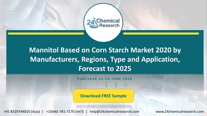 mannitol based on corn starch market 2020