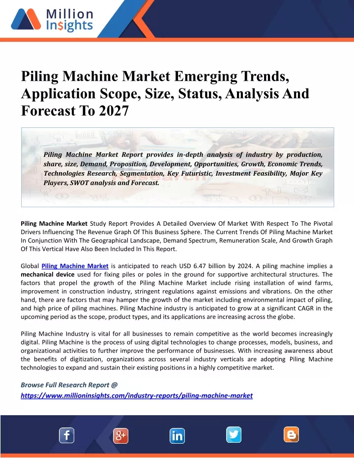 piling machine market emerging trends application