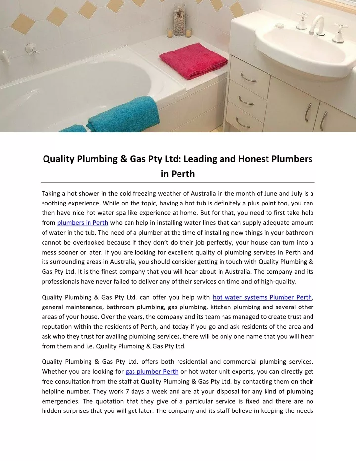quality plumbing gas pty ltd leading and honest