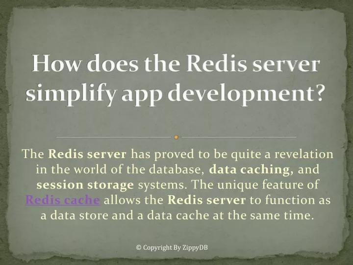 how does the redis server simplify app development