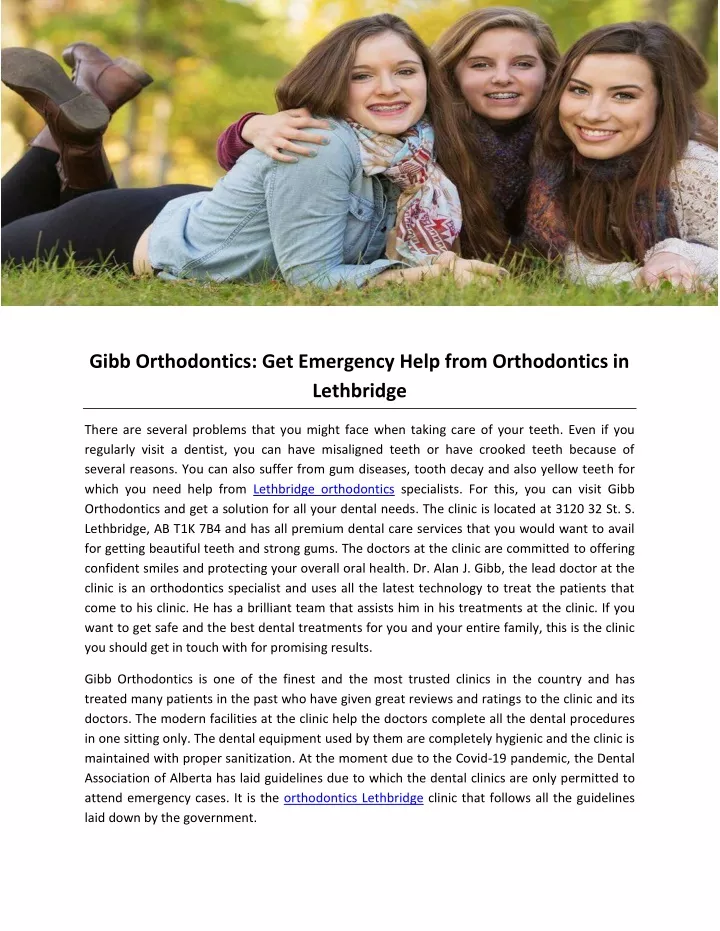 gibb orthodontics get emergency help from