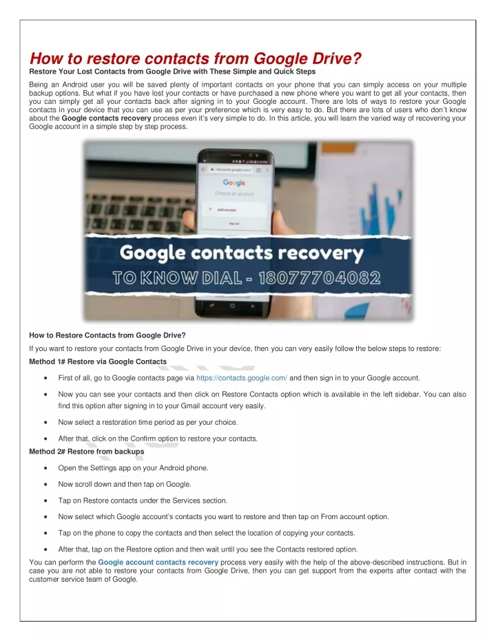 how to restore contacts from google drive restore