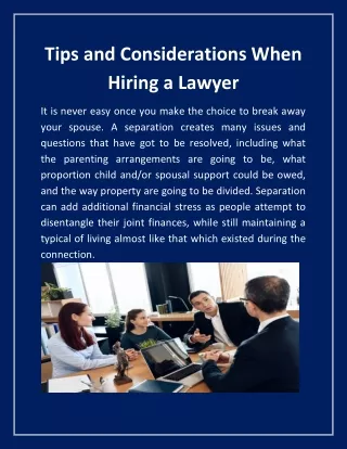 Tips and Considerations When Hiring a Lawyer