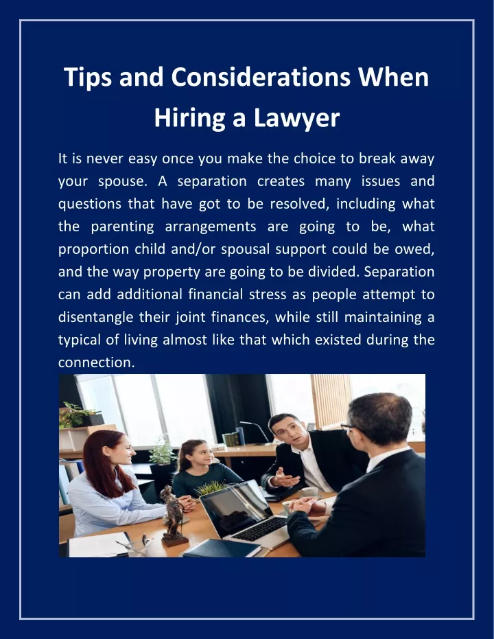 tips and considerations when hiring a lawyer