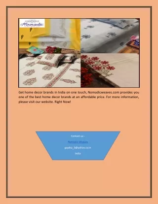 get home decor brands in india on one touch