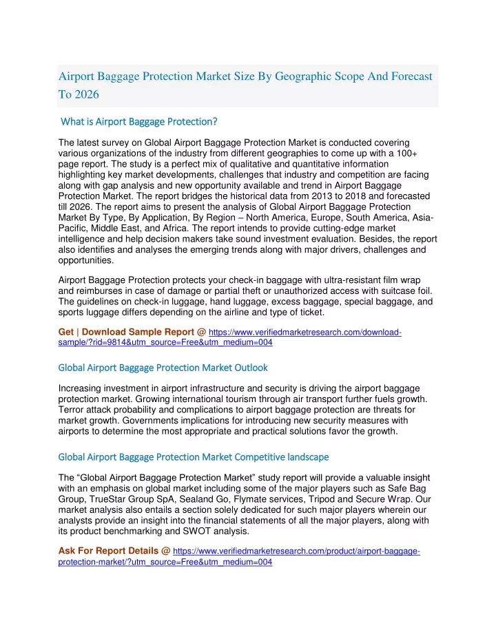 airport baggage protection market size