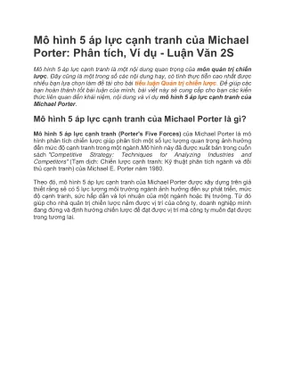 m h nh 5 p l c c nh tranh c a michael porter