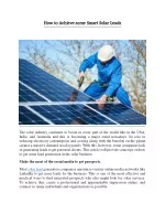 How to Achieve some Smart Solar Leads - slide 1