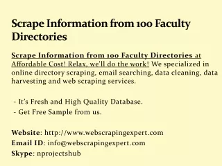 scrape information from 100 faculty directories