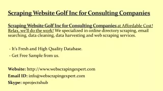scraping website golf inc for consulting companies
