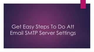 Att email smtp server settings