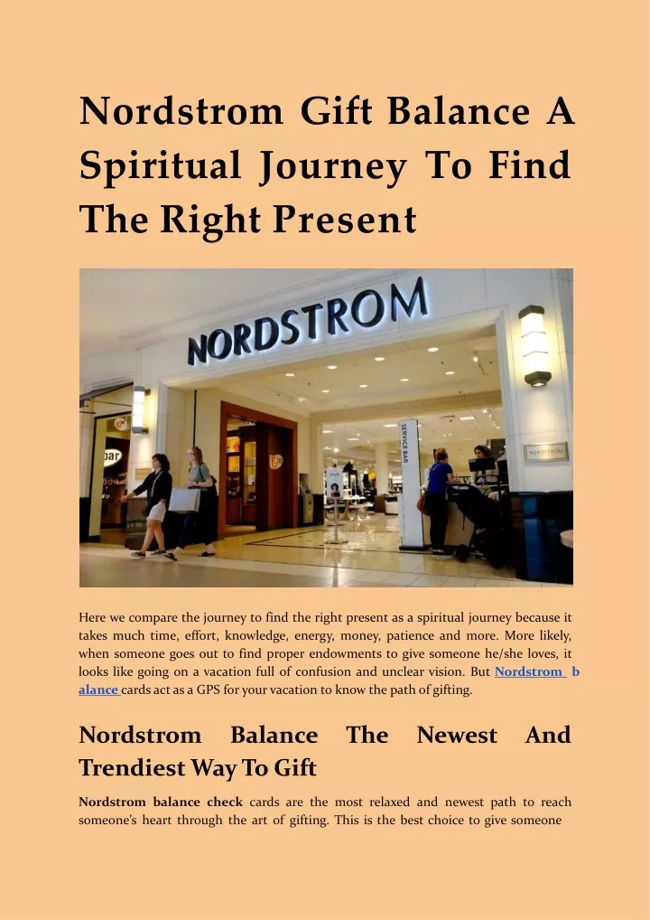 nordstrom gift balance a spiritual journey to find the right present