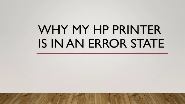 why my hp printer is in an error state